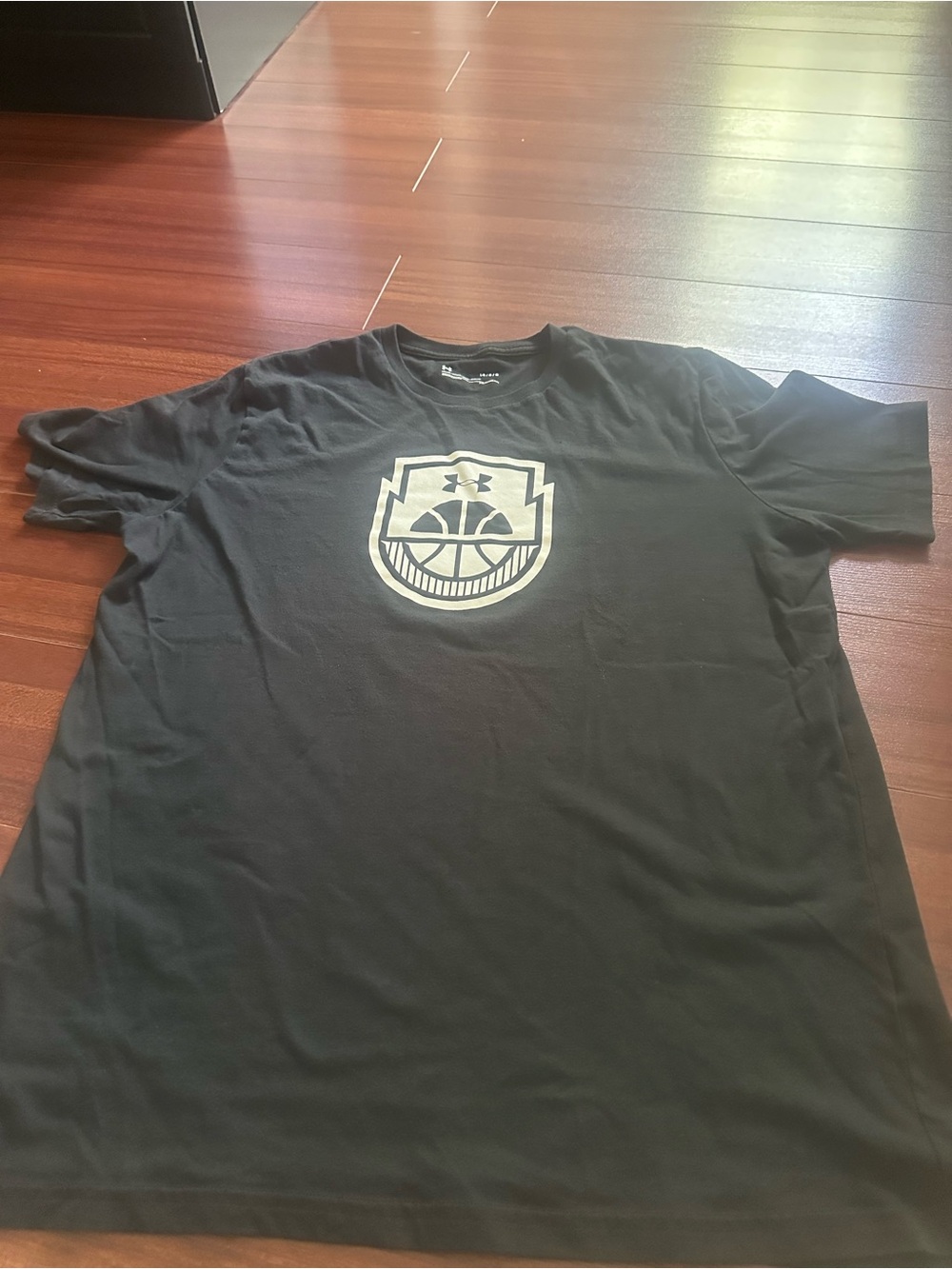 Under Armour Black Short Sleeve Tee with White Sports Crest